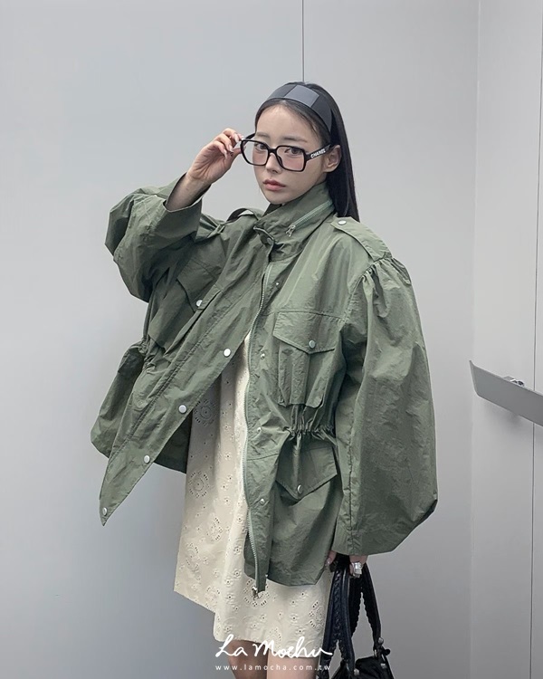 縮腰防風軍裝外套